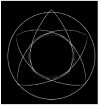 A six-pointed star woven into concentric circles